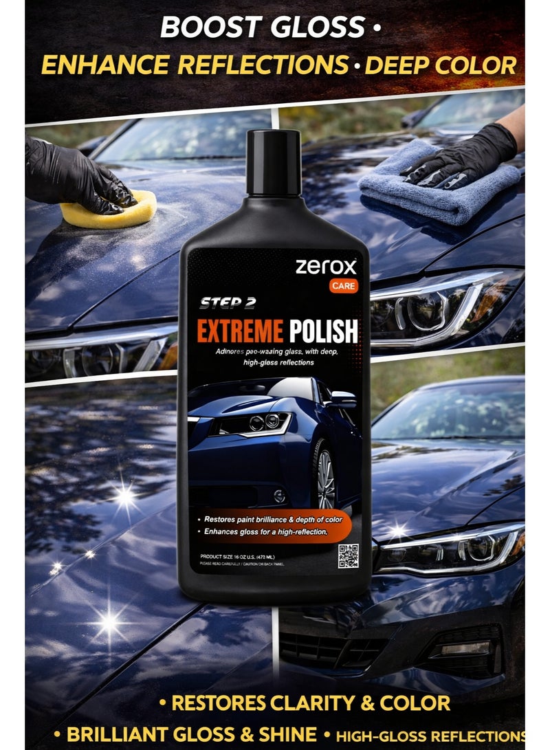 Zerox Step 2 Extreme Polish – Advanced Pre-Wax Paint Glaze – Restores Paint Brilliance & Depth – High-Gloss, High-Reflection Finish – Professional Detailing Formula – 16 oz (473 ml) - Image 2